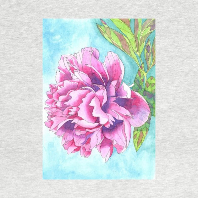 Pink Peony Rose painting by esvb